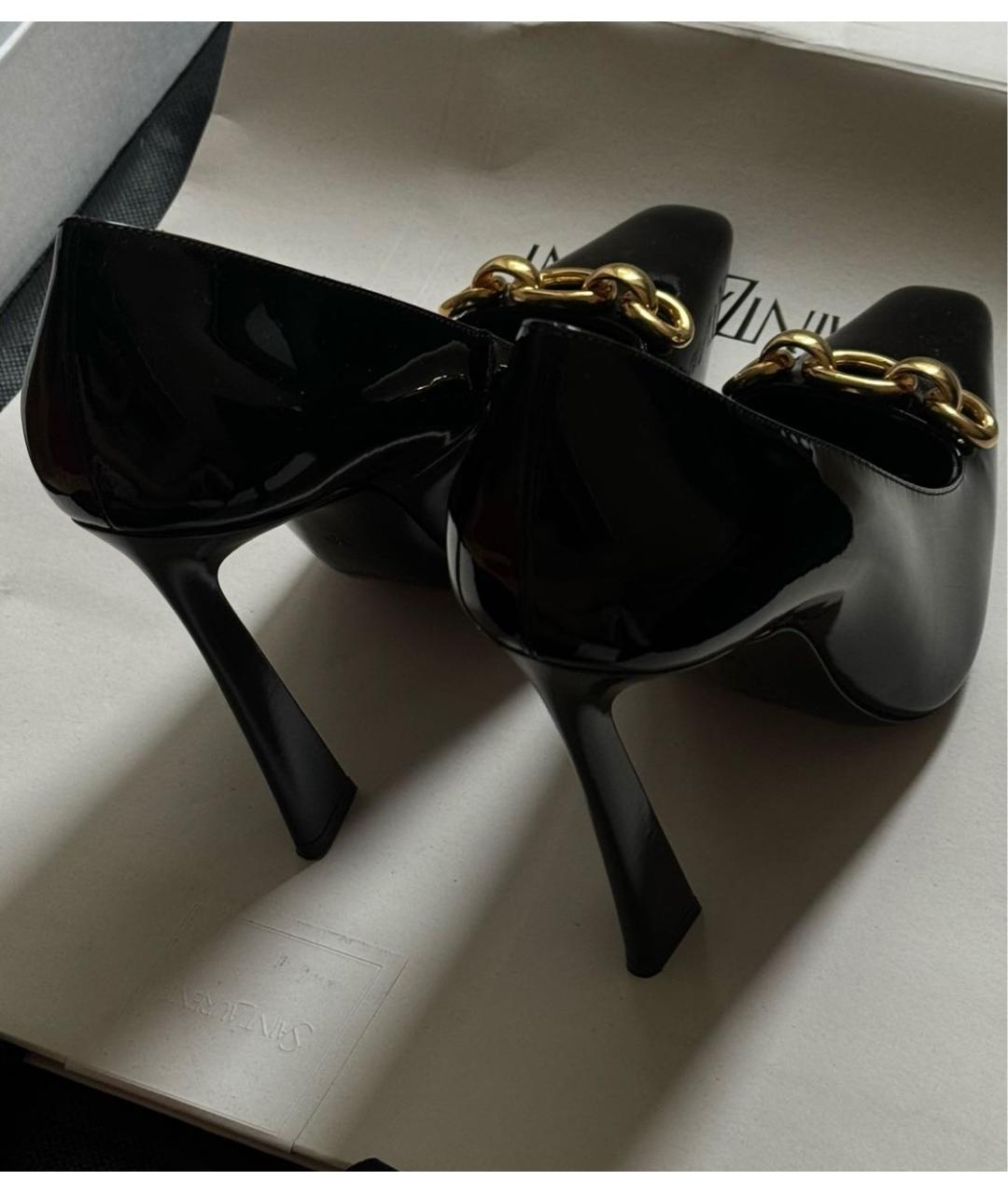SAINT LAURENT Черные туфли из лакированной кожи, фото 5
