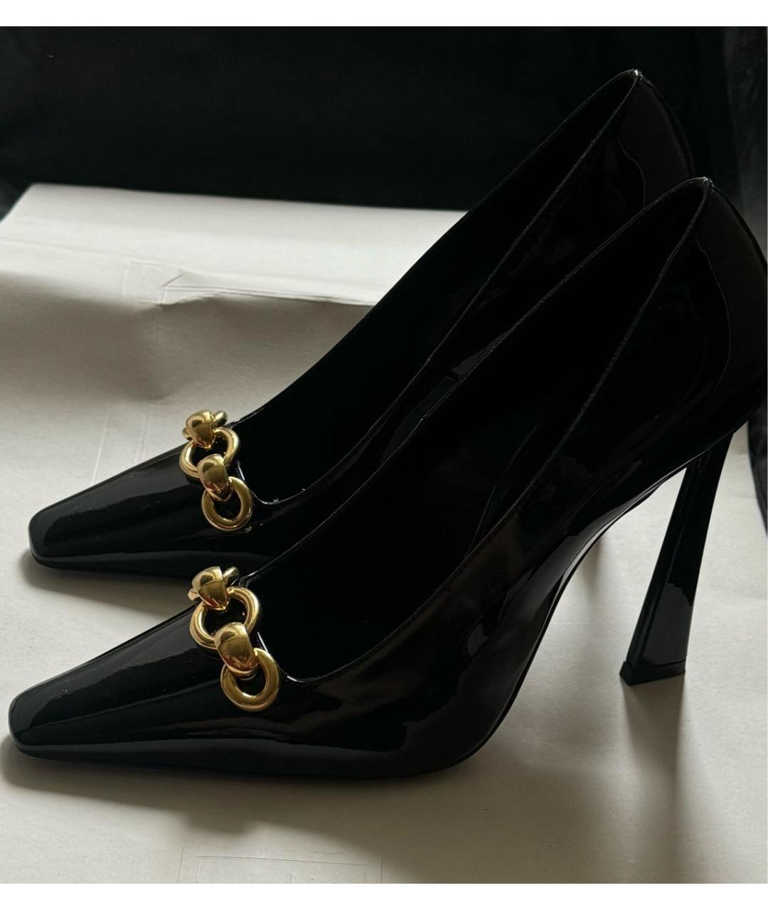 SAINT LAURENT Черные туфли из лакированной кожи, фото 8