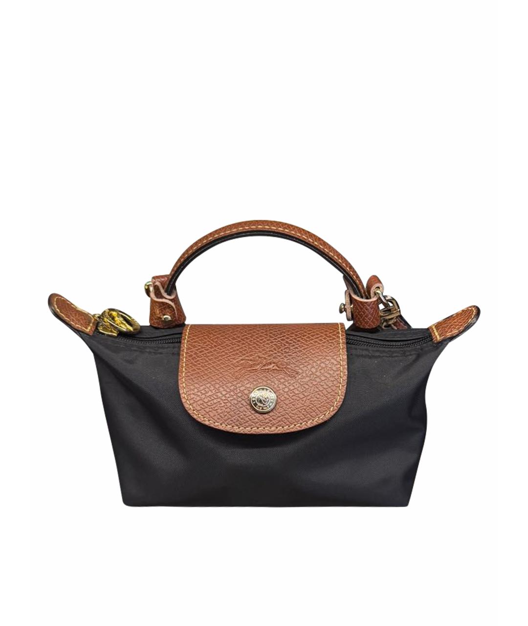 LONGCHAMP Черная синтетическая сумка с короткими ручками, фото 1