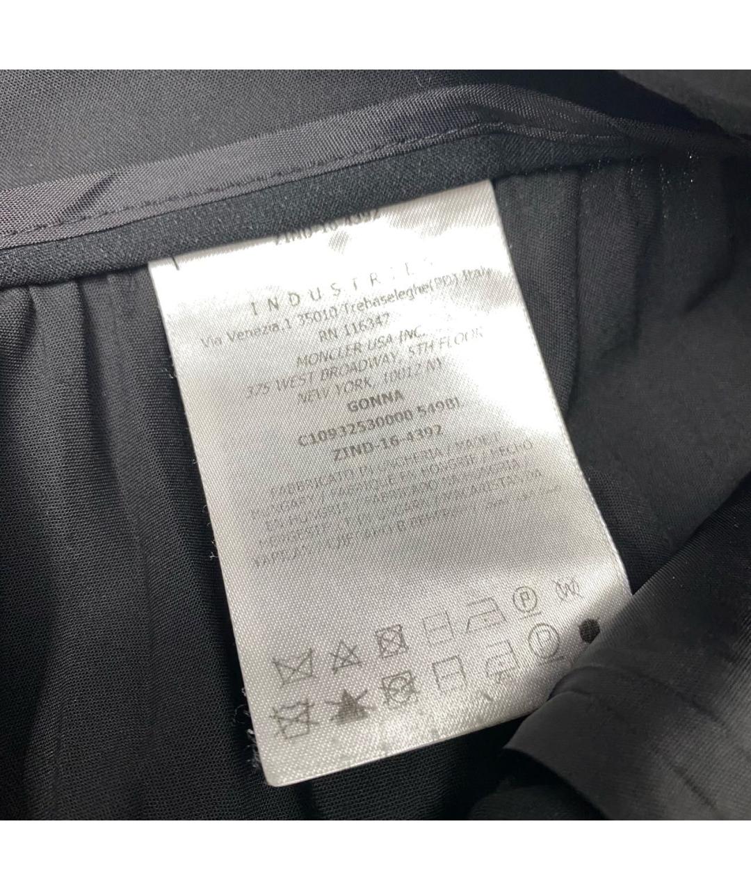 MONCLER Черная полиамидовая юбка миди, фото 3