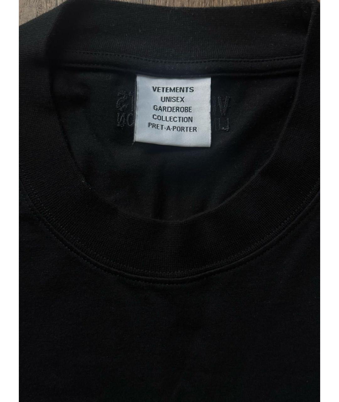 VETEMENTS Черная футболка, фото 3