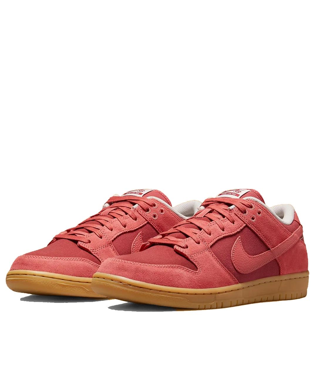 NIKE Коралловые кожаные низкие кроссовки / кеды, фото 2