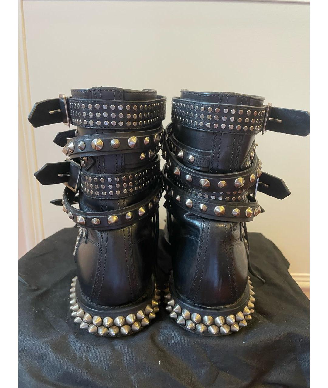 SAINT LAURENT Черные кожаные ботинки, фото 4