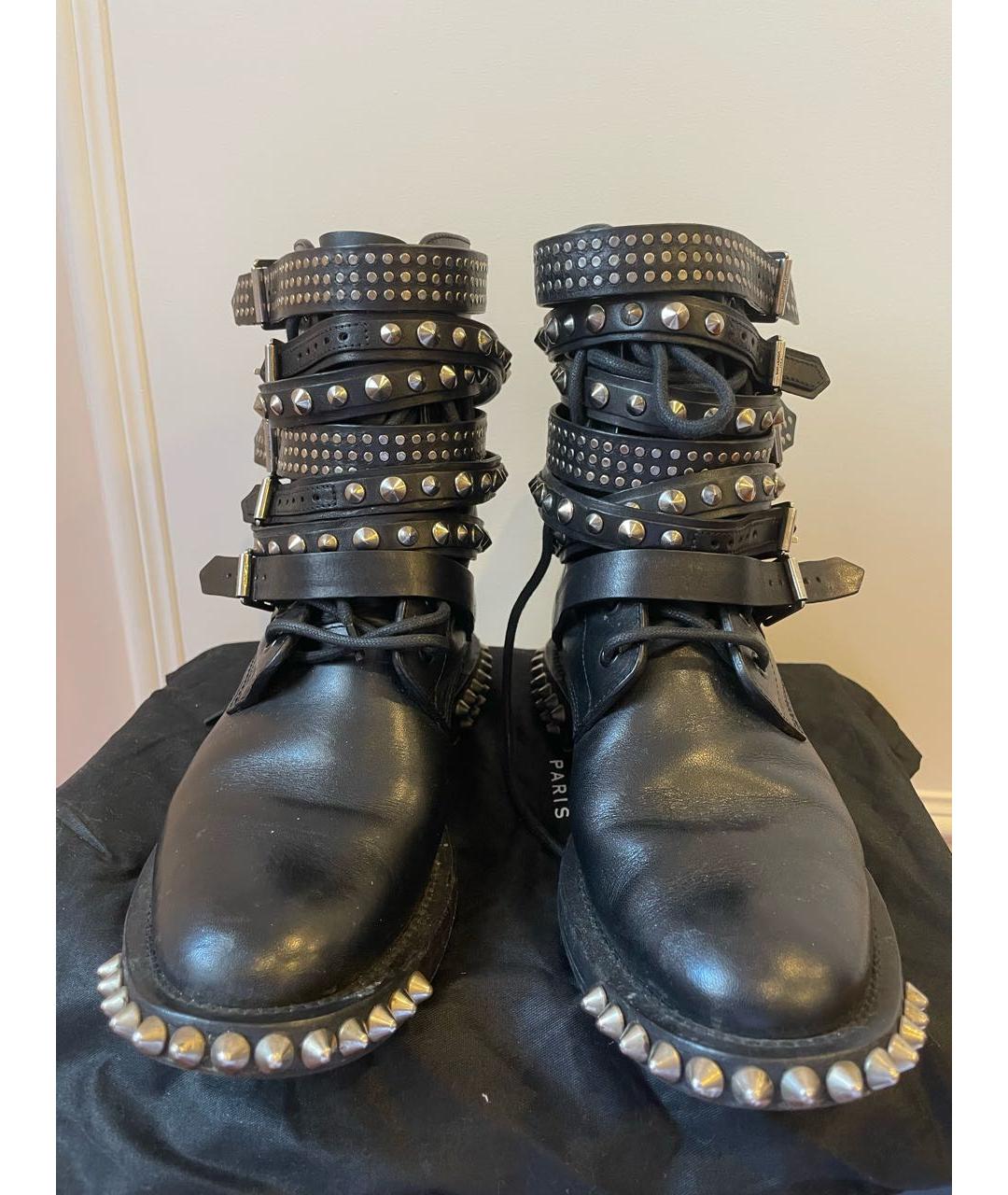 SAINT LAURENT Черные кожаные ботинки, фото 2
