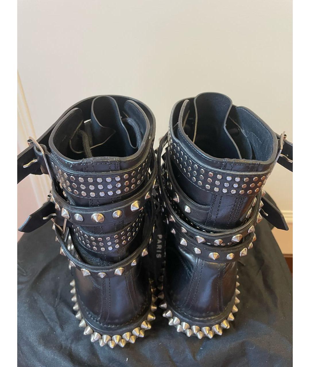 SAINT LAURENT Черные кожаные ботинки, фото 3
