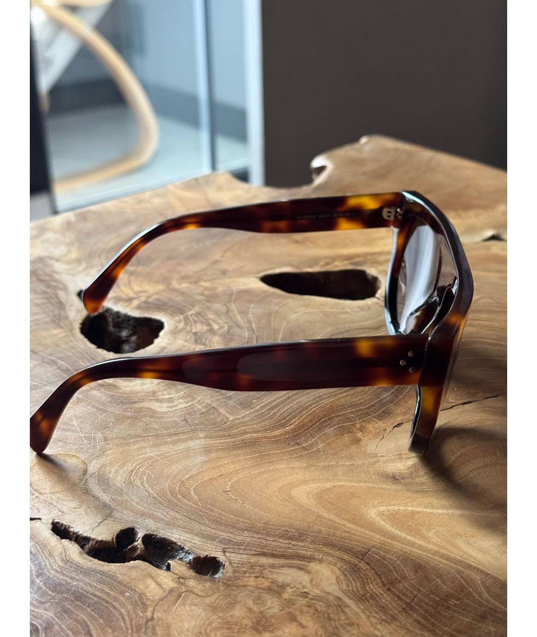 CELINE Коричневые пластиковые солнцезащитные очки, фото 8