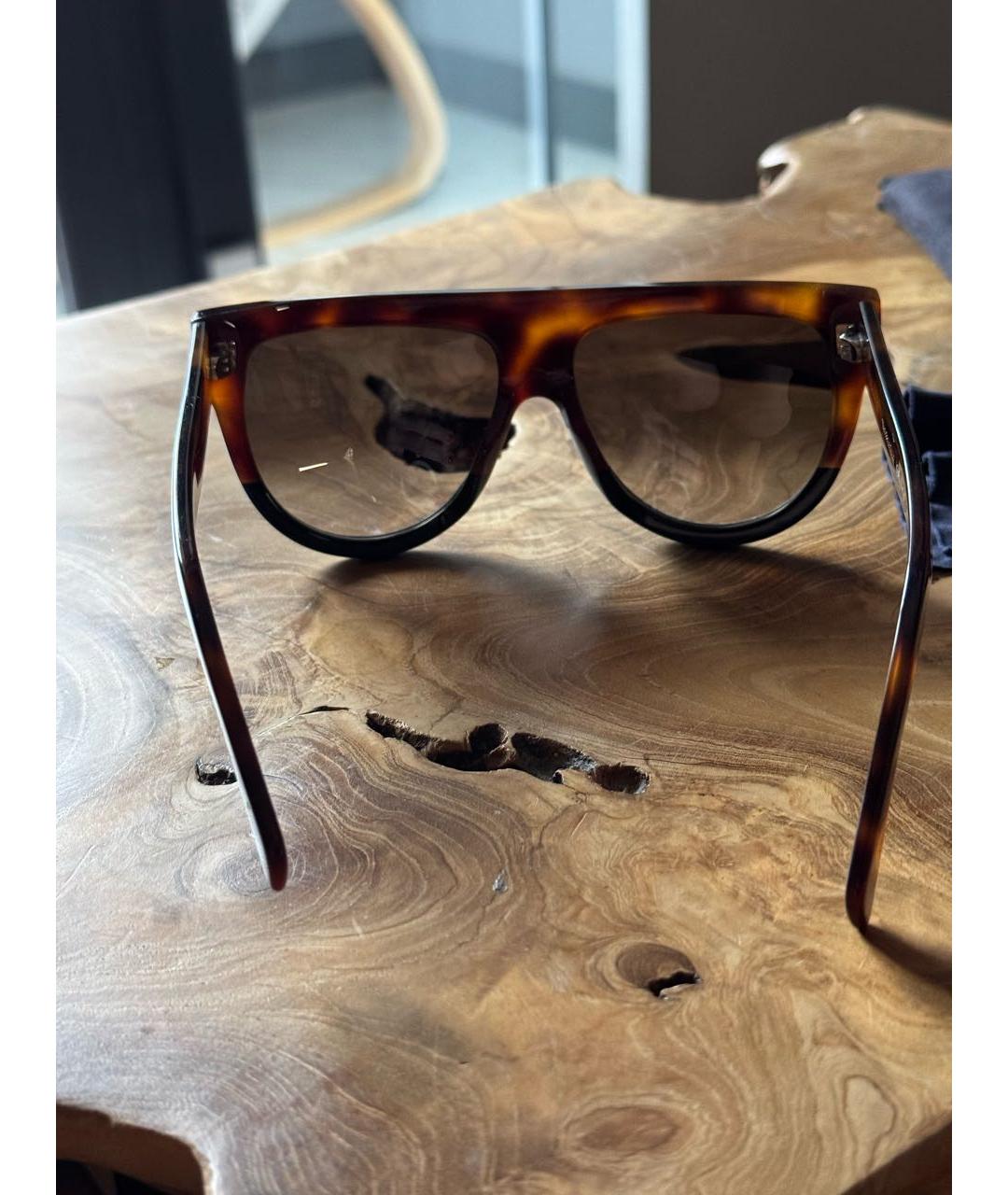 CELINE Коричневые пластиковые солнцезащитные очки, фото 5