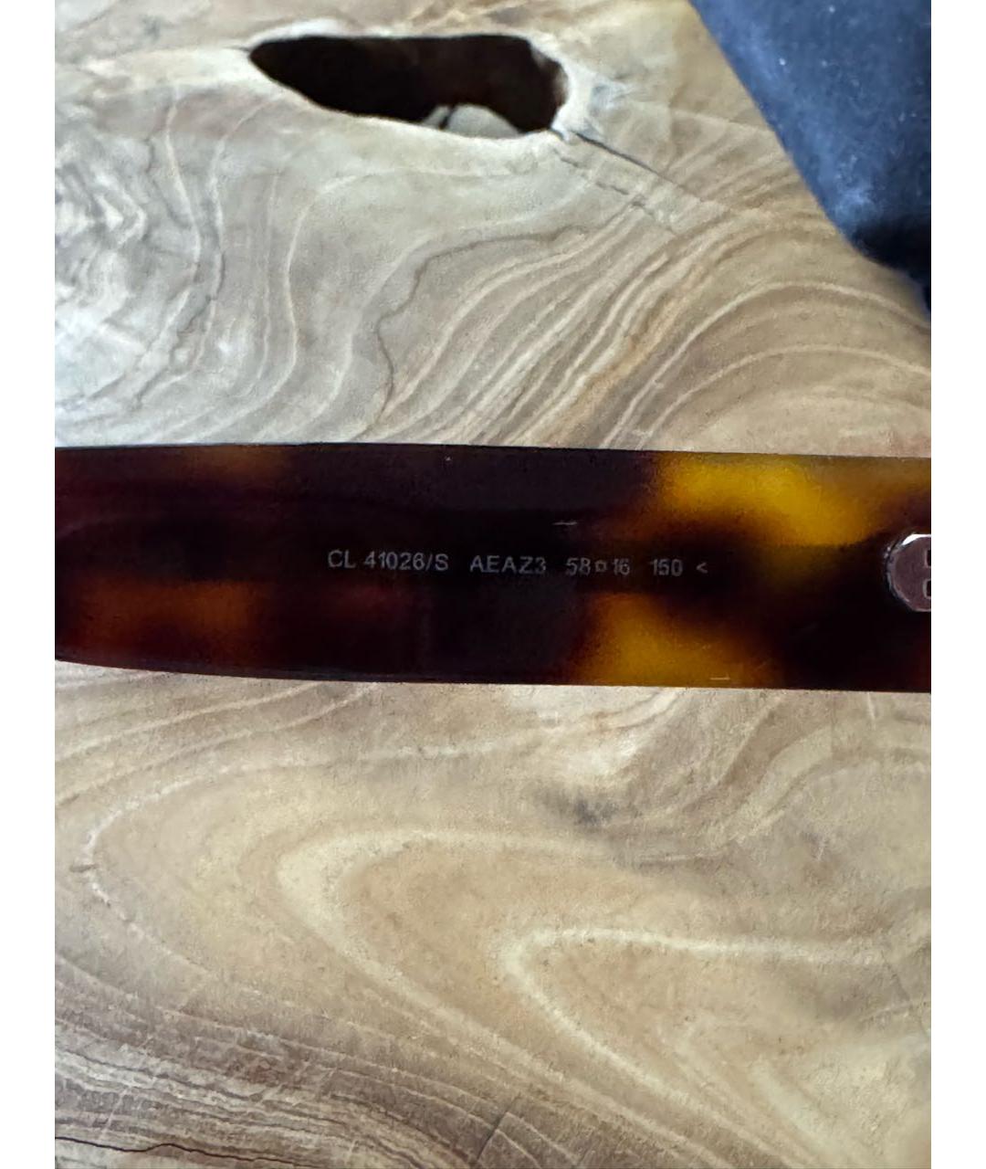 CELINE Коричневые пластиковые солнцезащитные очки, фото 7