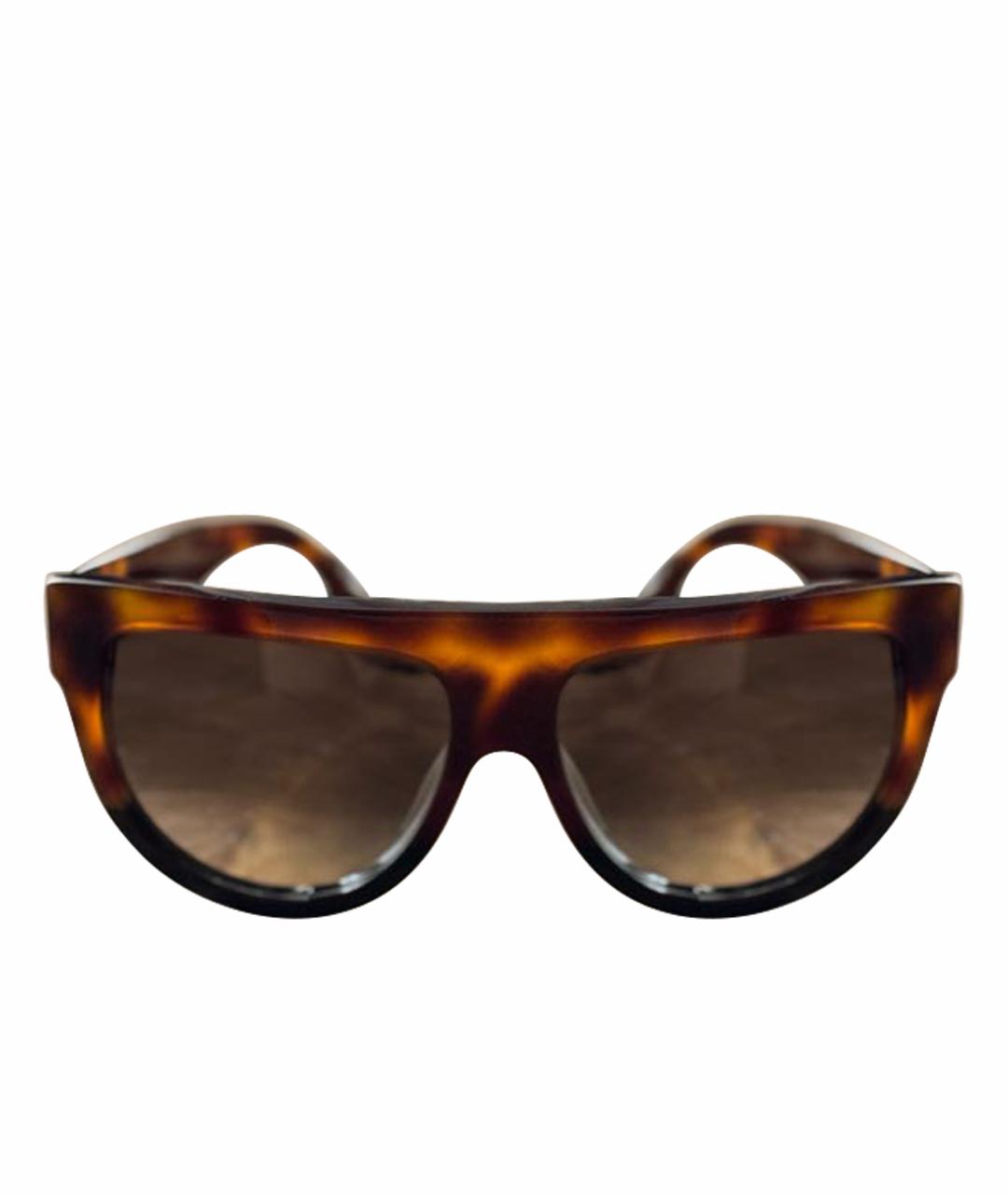 CELINE Коричневые пластиковые солнцезащитные очки, фото 1