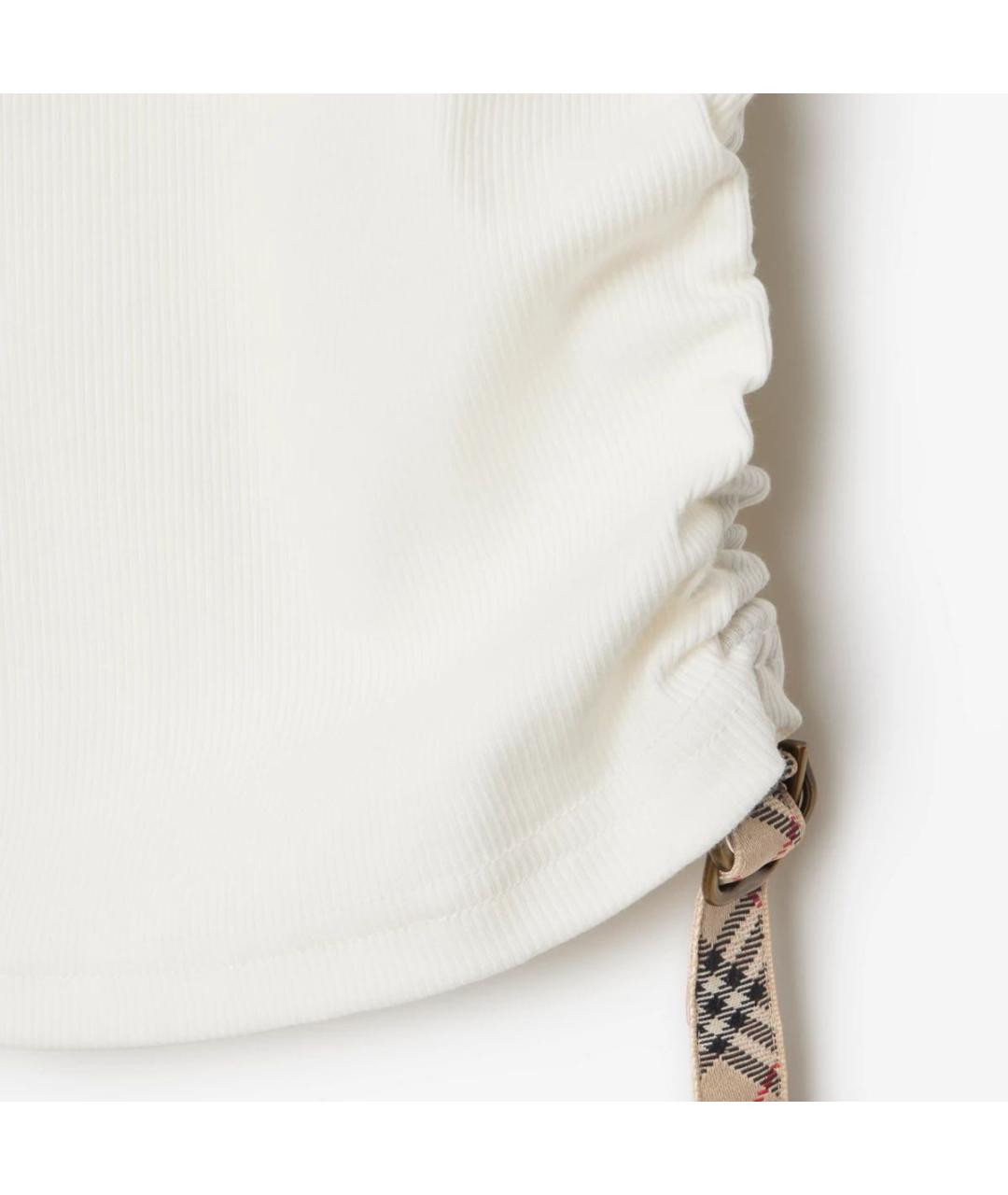 BURBERRY Белая хлопковая майка, фото 6