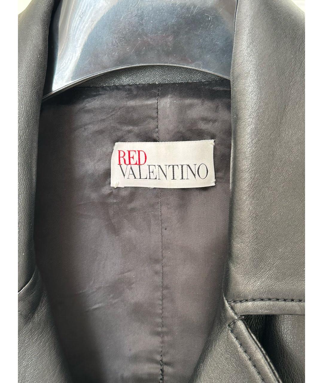 RED VALENTINO Черная кожаная куртка, фото 3