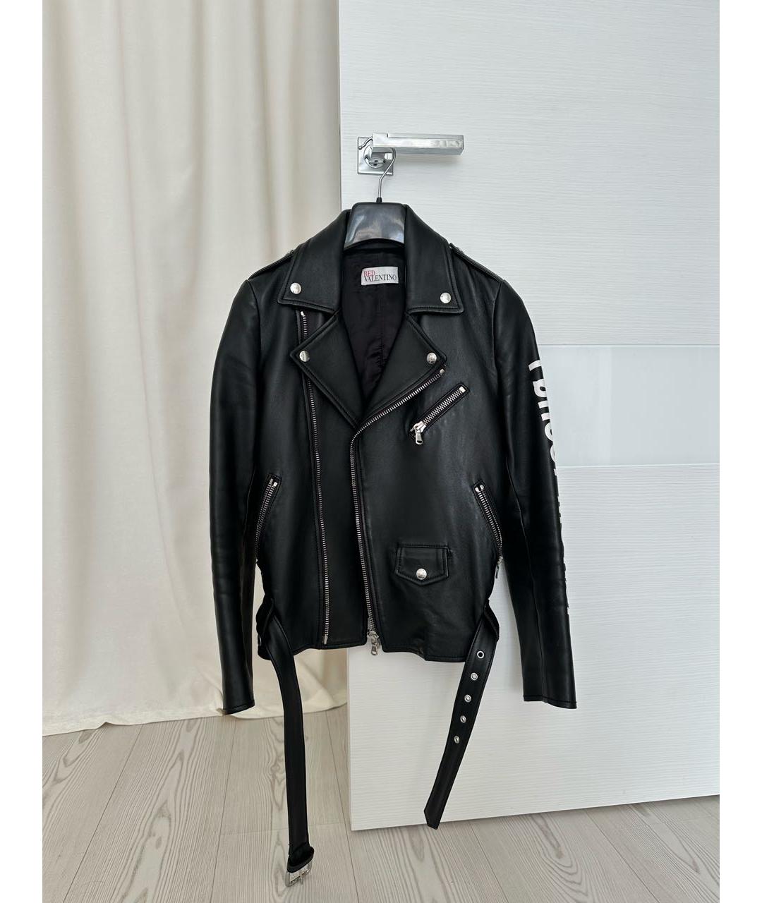 RED VALENTINO Черная кожаная куртка, фото 6