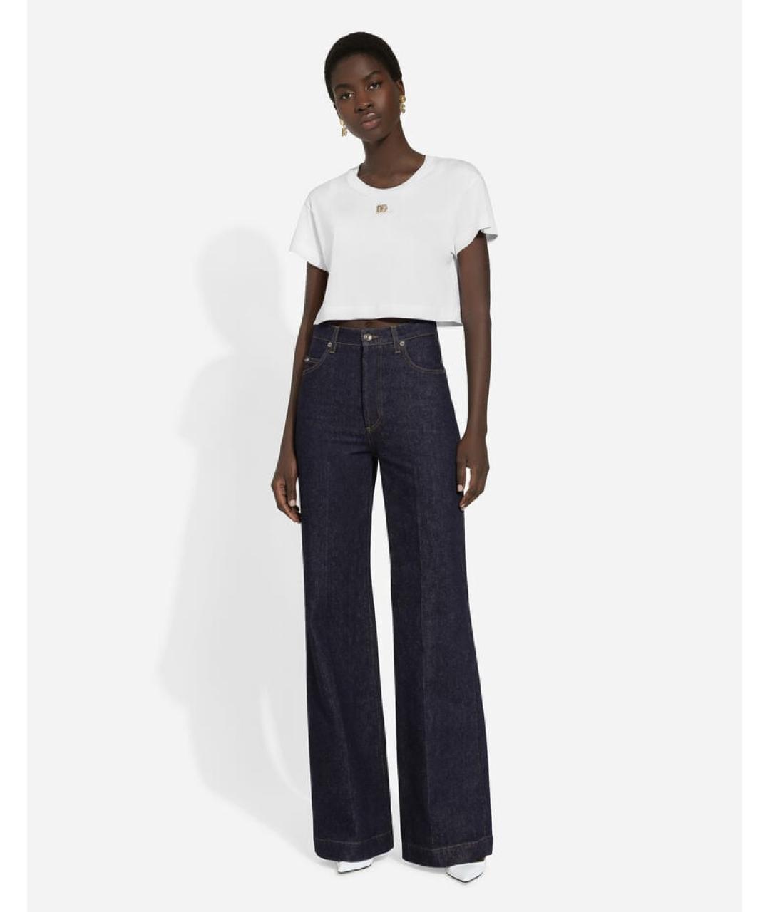 DOLCE&GABBANA Синие хлопковые джинсы клеш, фото 7