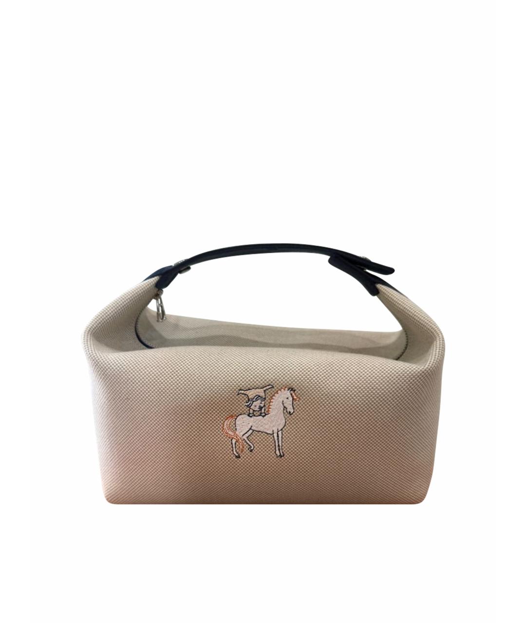 HERMES Бежевая косметичка, фото 1