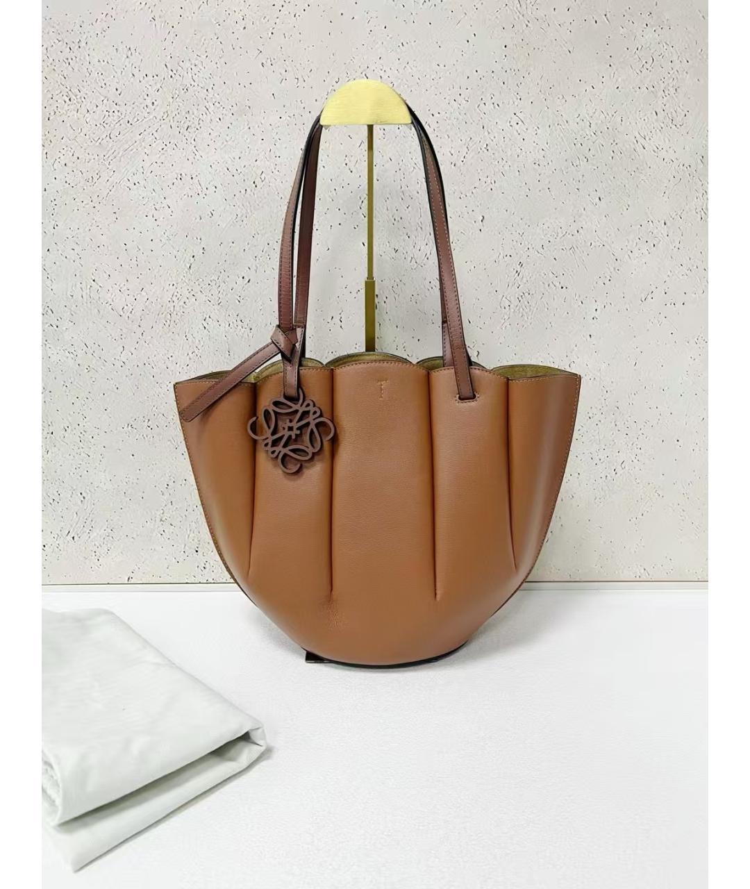 LOEWE Коричневая кожаная сумка тоут, фото 7