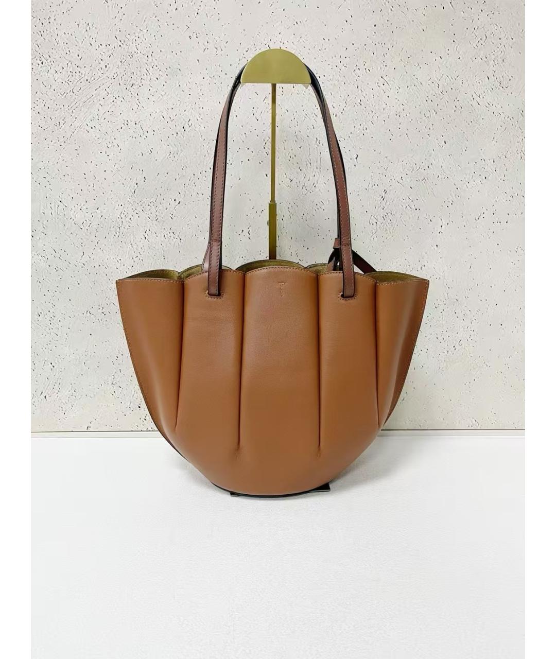 LOEWE Коричневая кожаная сумка тоут, фото 2