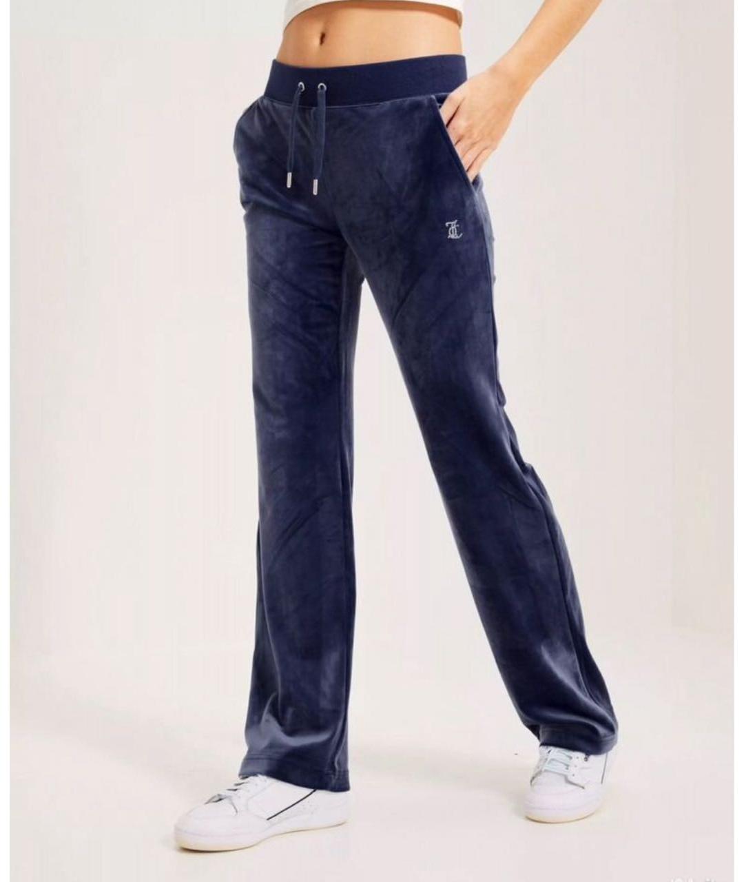 JUICY COUTURE Темно-синий велюровый костюм с брюками, фото 6