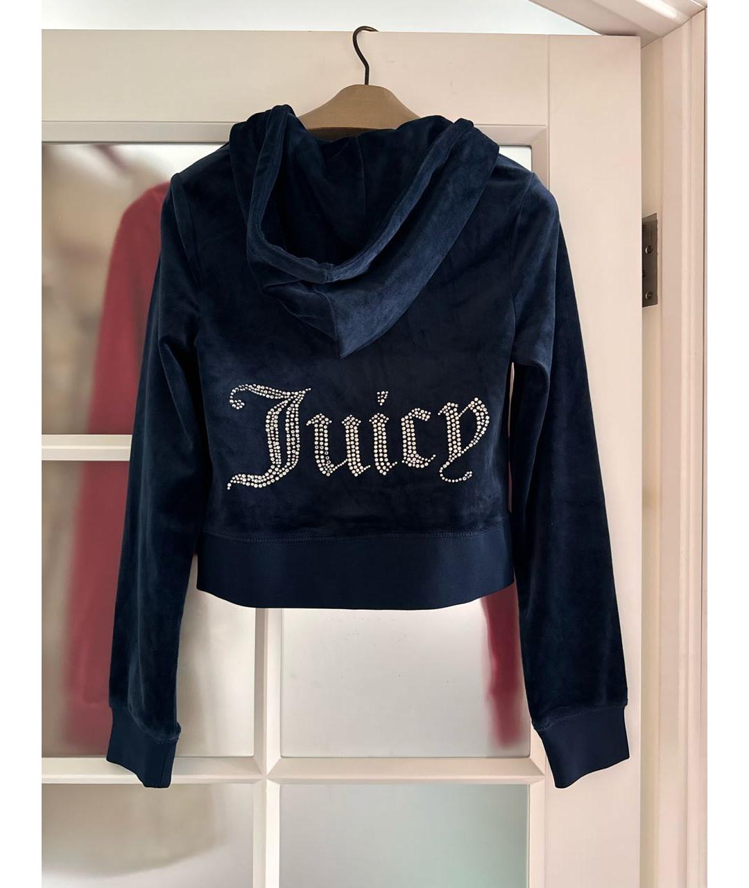 JUICY COUTURE Темно-синий велюровый костюм с брюками, фото 2