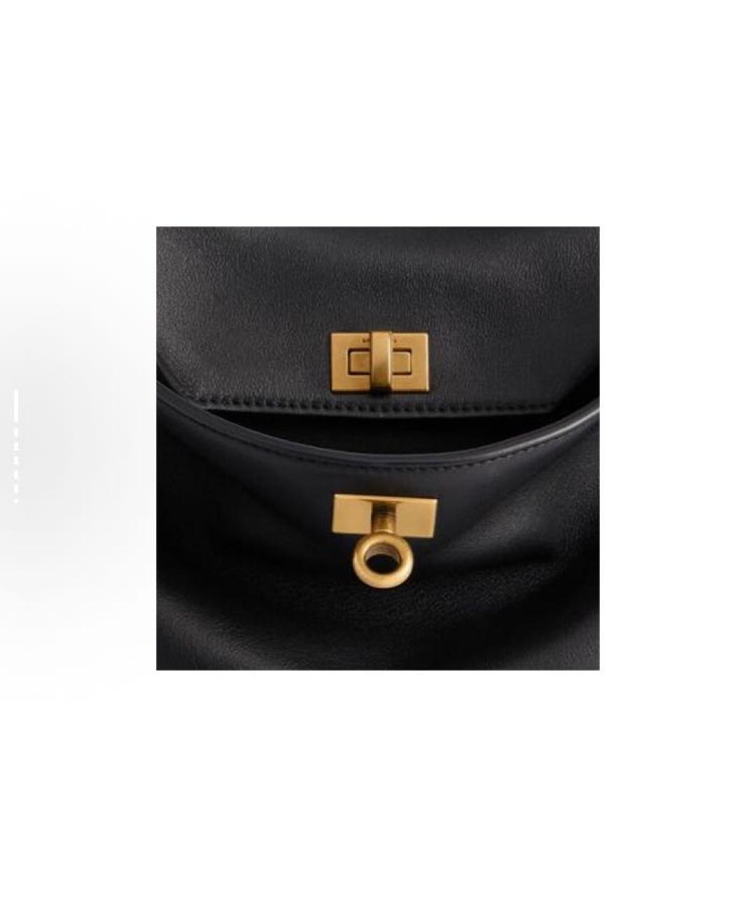 BALENCIAGA Черная кожаная сумка тоут, фото 6