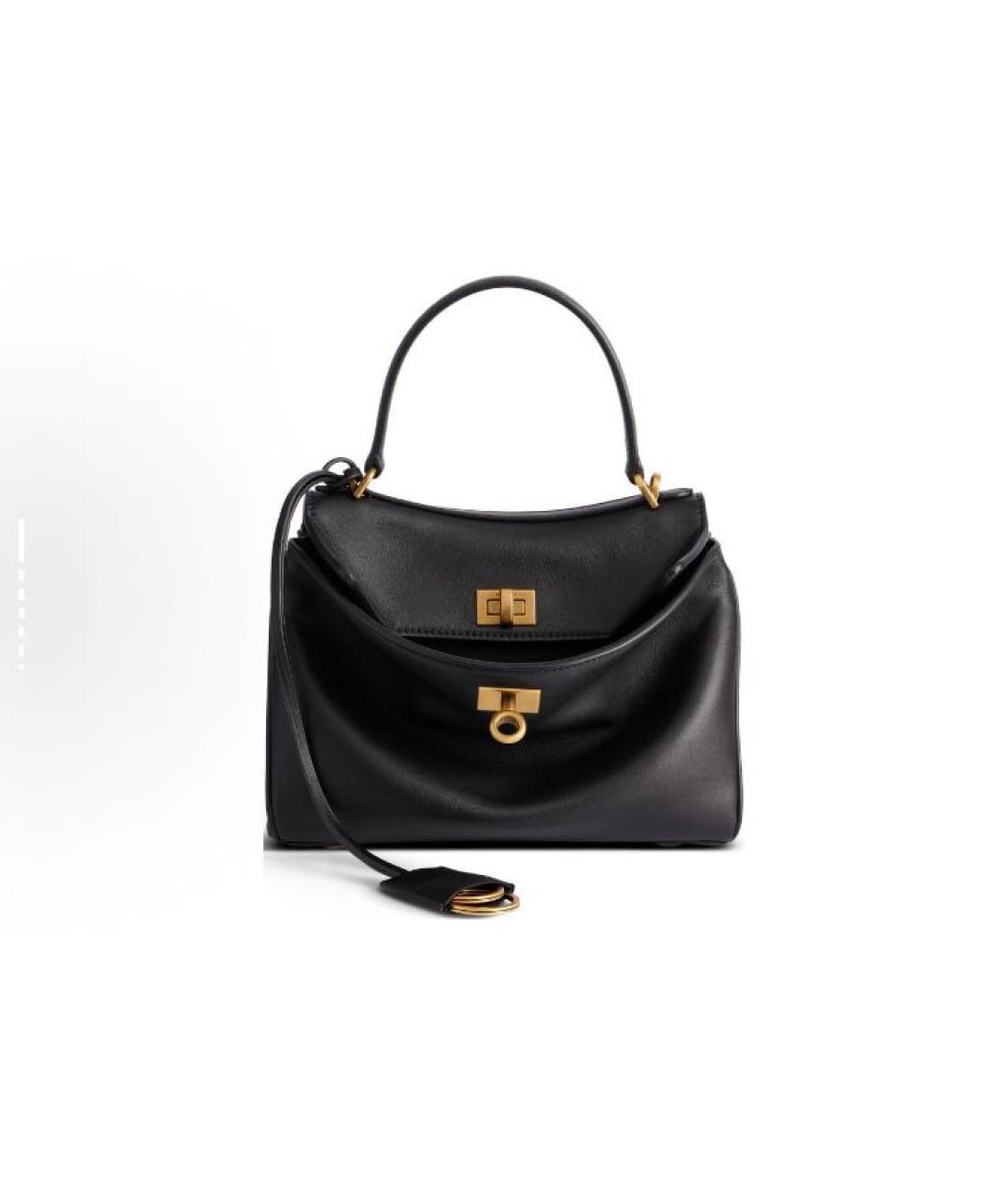 BALENCIAGA Черная кожаная сумка тоут, фото 7