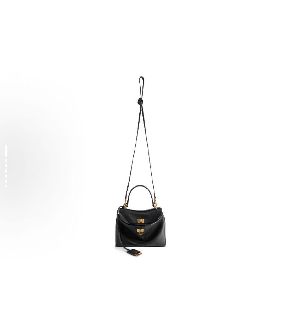 BALENCIAGA Черная кожаная сумка тоут, фото 2