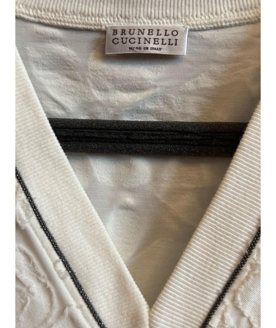 BRUNELLO CUCINELLI Белая хлопковая футболка, фото 2