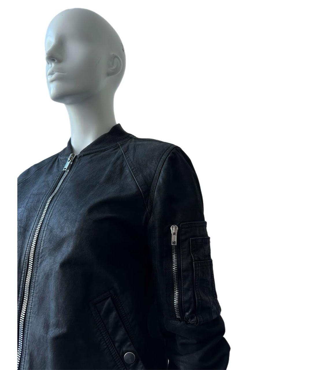 RICK OWENS Черная кожаная куртка, фото 3