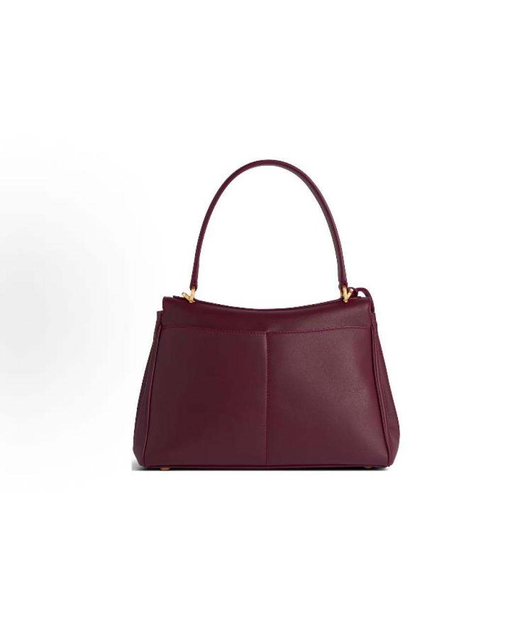 BALENCIAGA Бордовая кожаная сумка тоут, фото 6