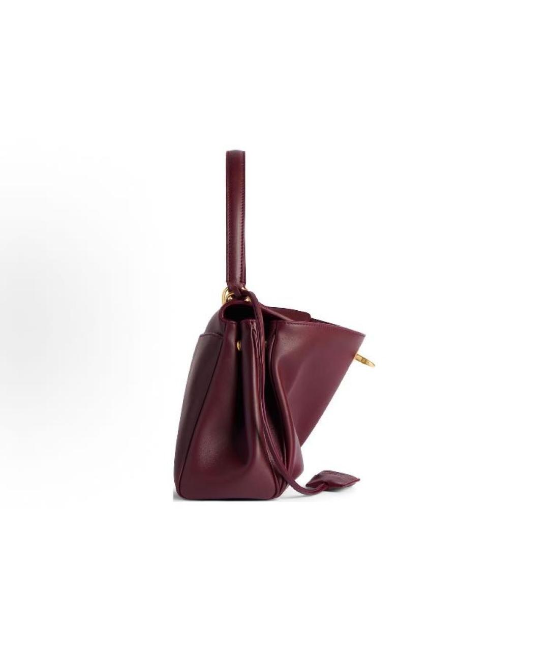 BALENCIAGA Бордовая кожаная сумка тоут, фото 5