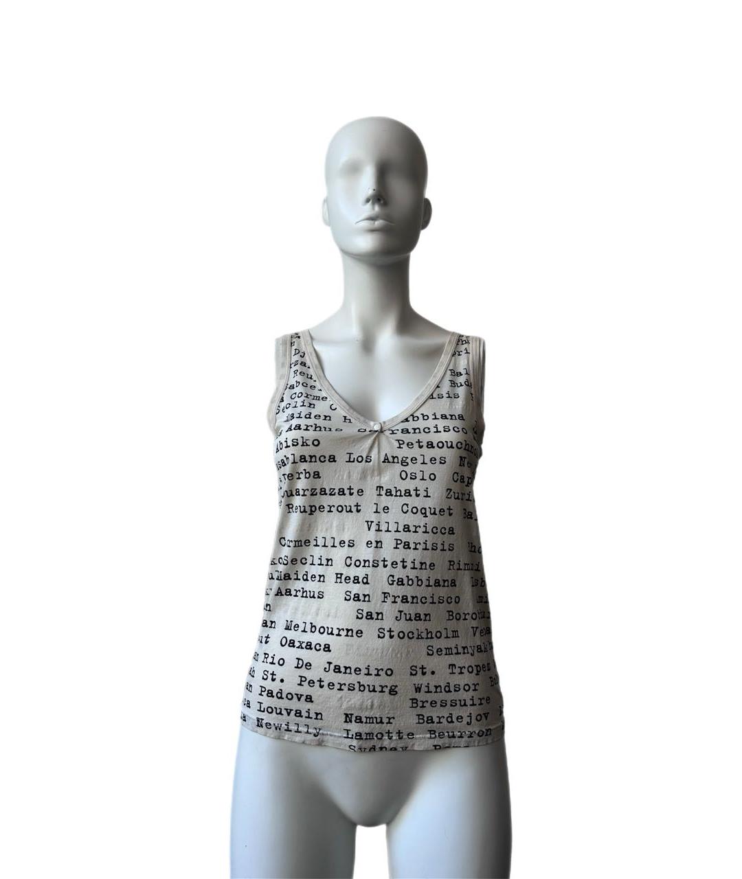 MM6 MAISON MARGIELA Бежевая хлопковая майка, фото 7