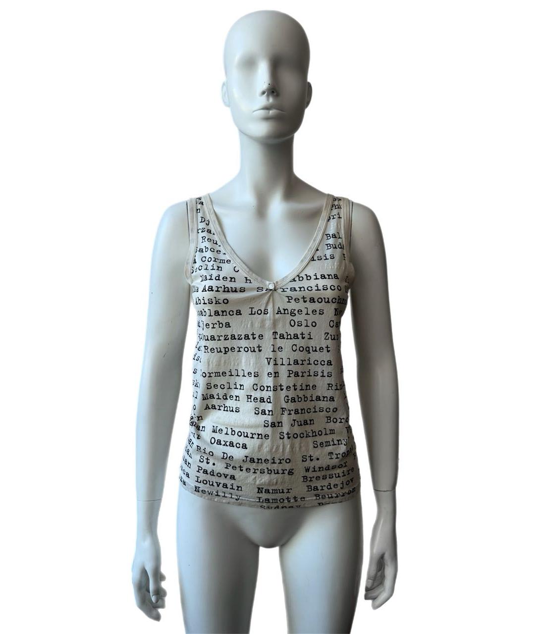 MM6 MAISON MARGIELA Бежевая хлопковая майка, фото 2