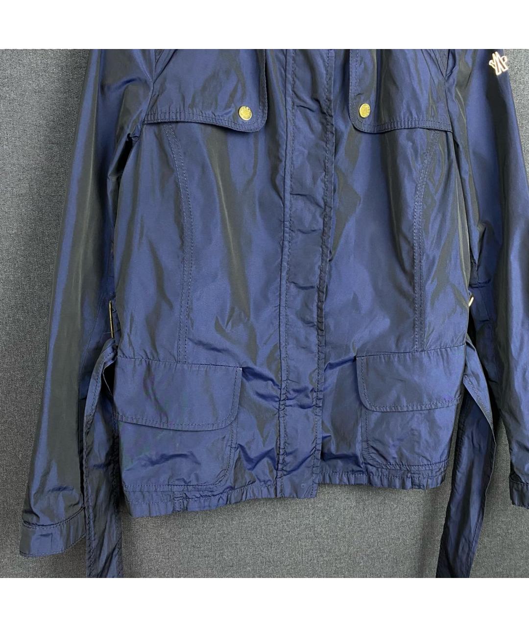 MONCLER Темно-синяя полиамидовая куртка, фото 4