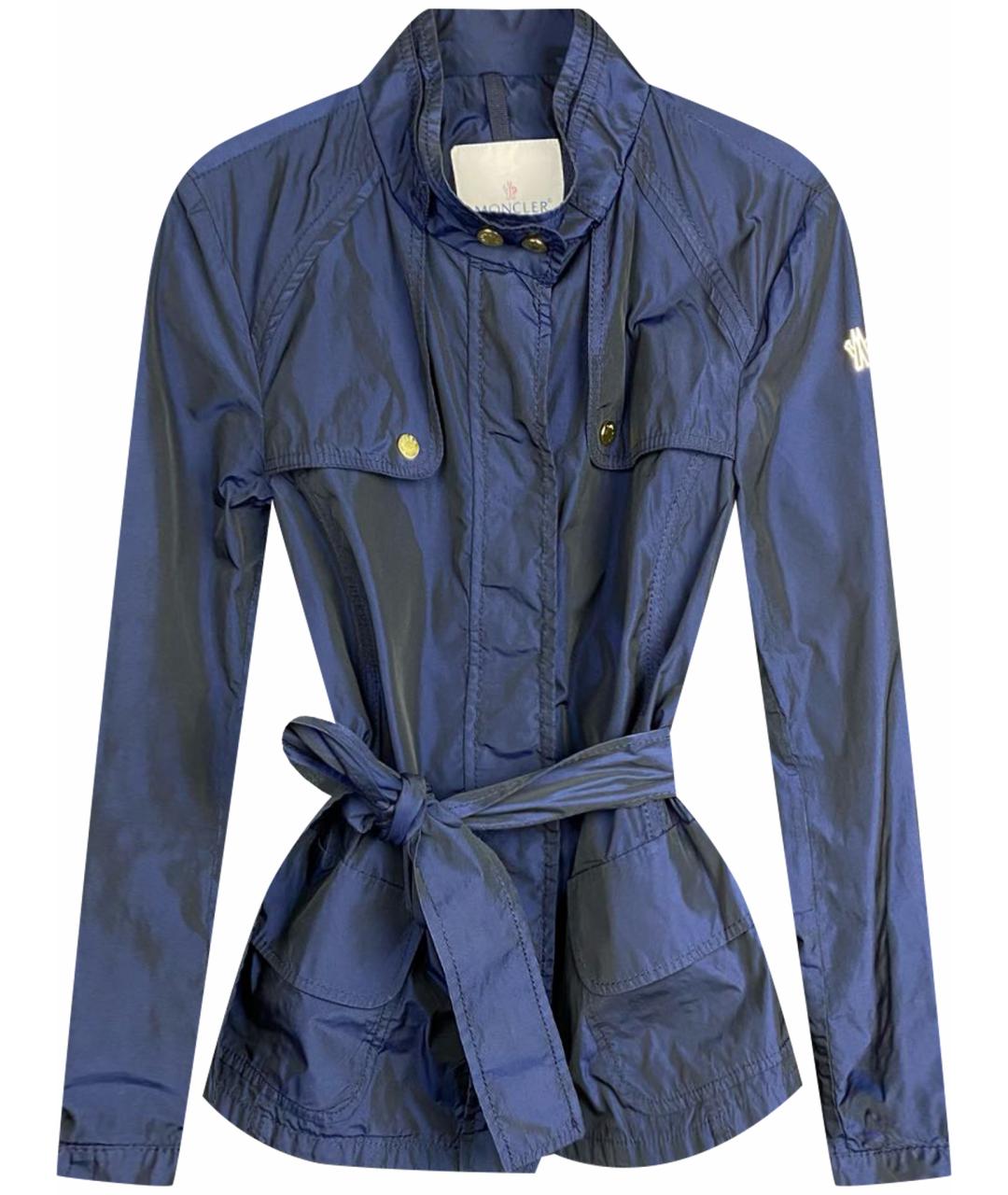 MONCLER Темно-синяя полиамидовая куртка, фото 1
