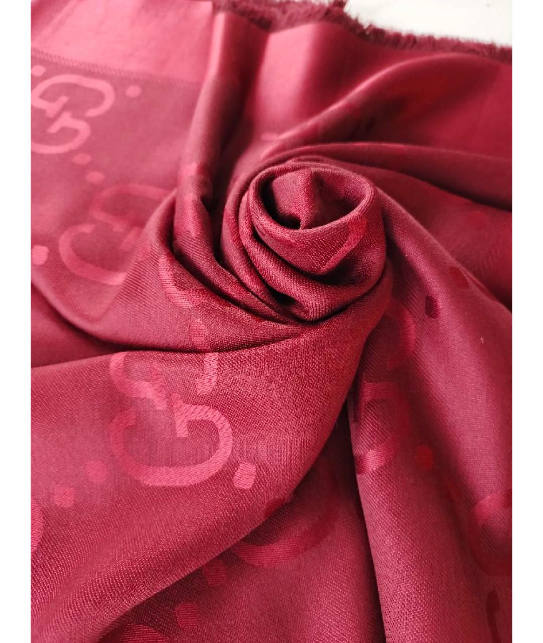 GUCCI Бордовый платок, фото 2