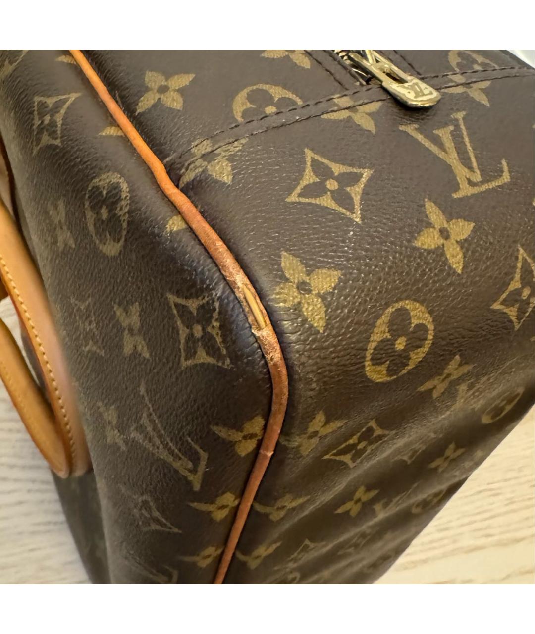 LOUIS VUITTON Коричневая кожаная сумка с короткими ручками, фото 4