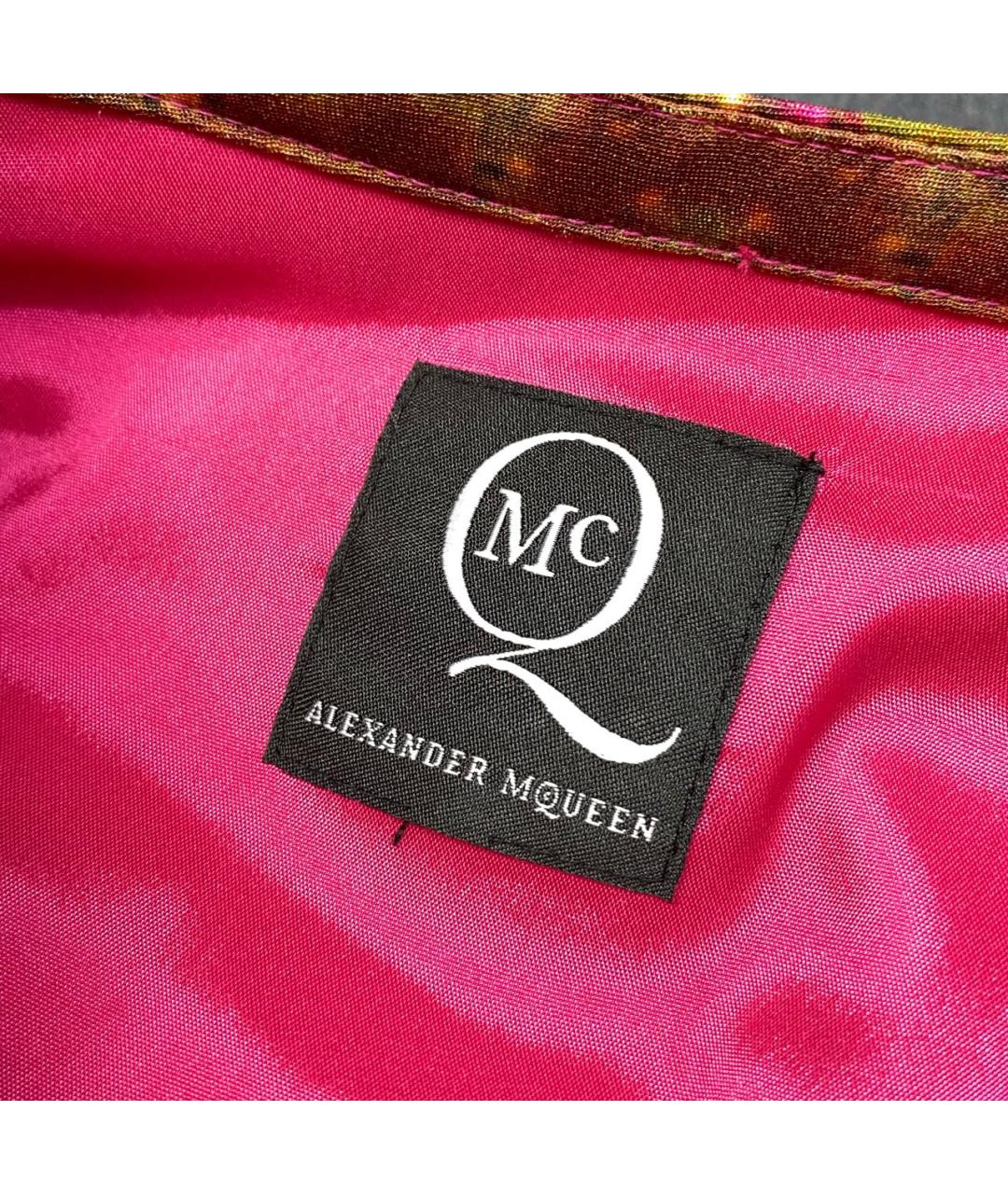 ALEXANDER MCQUEEN Мульти шелковое повседневное платье, фото 5