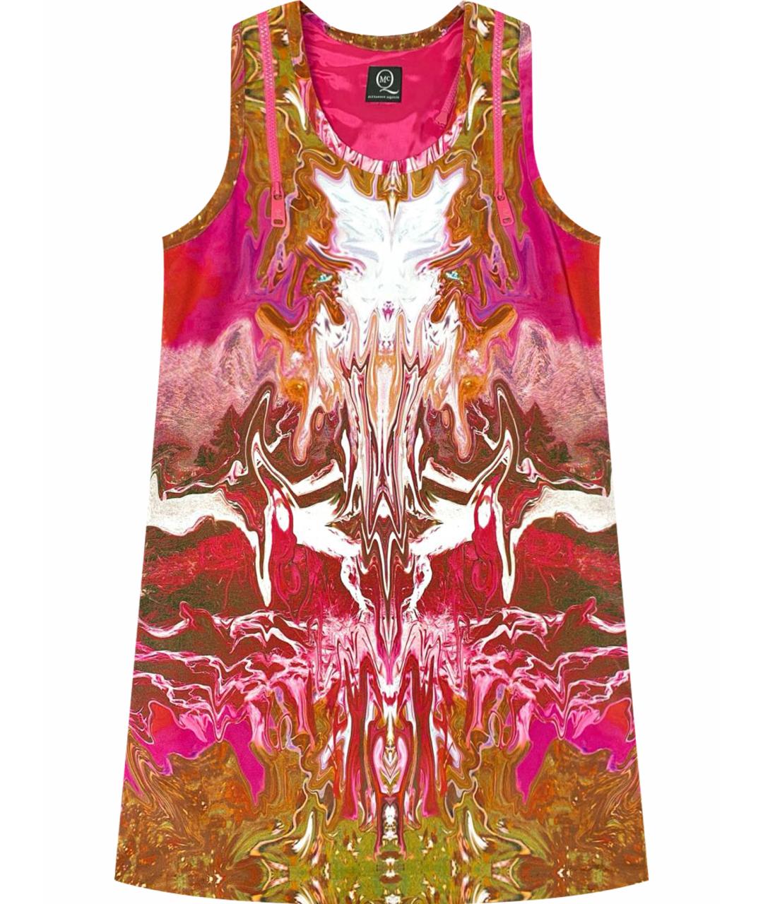 ALEXANDER MCQUEEN Мульти шелковое повседневное платье, фото 1