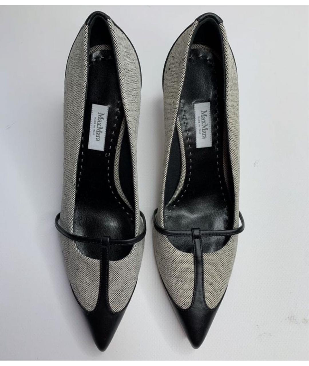 MAX MARA Серые кожаные туфли, фото 3