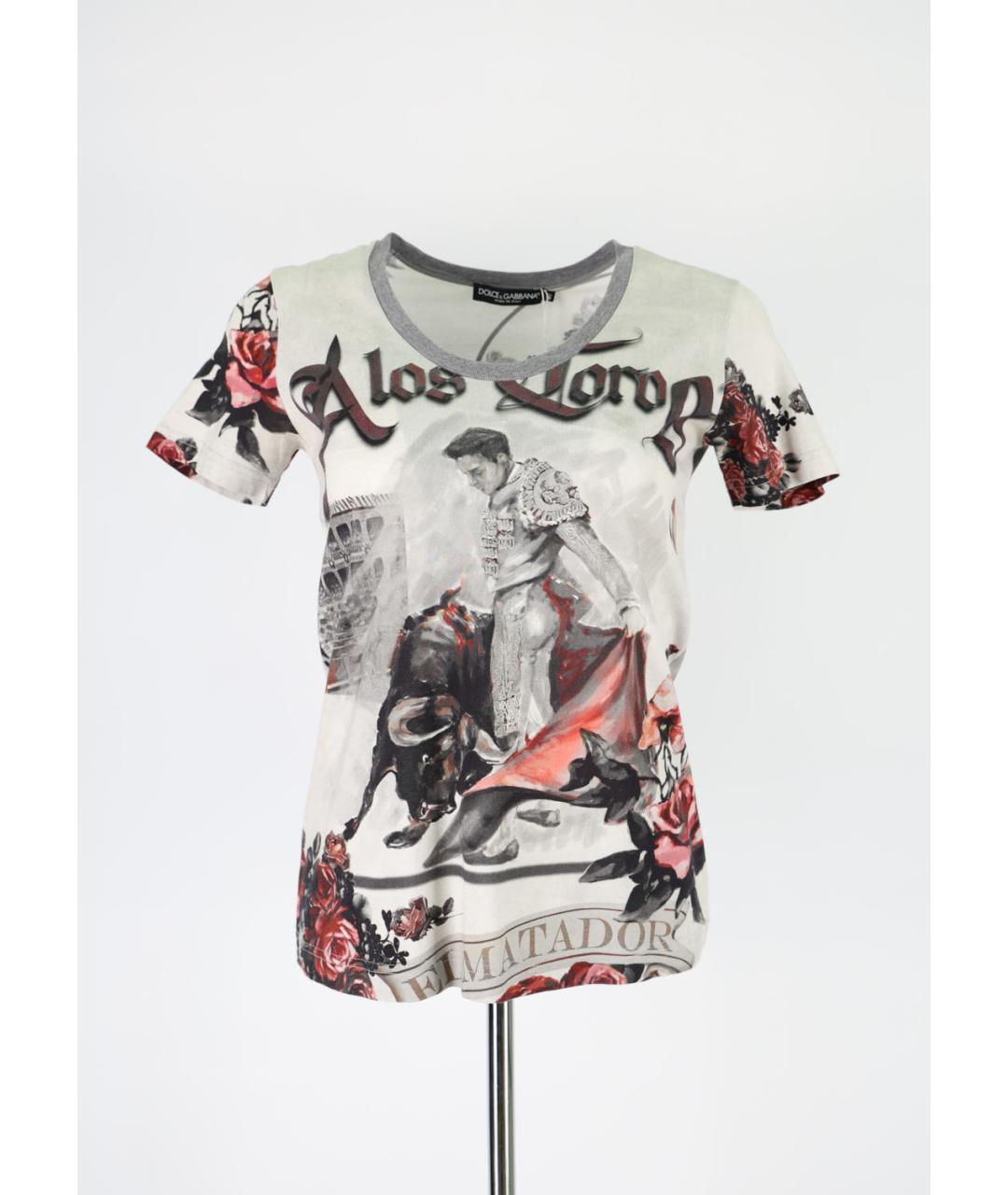 DOLCE&GABBANA Мульти хлопковая футболка, фото 5