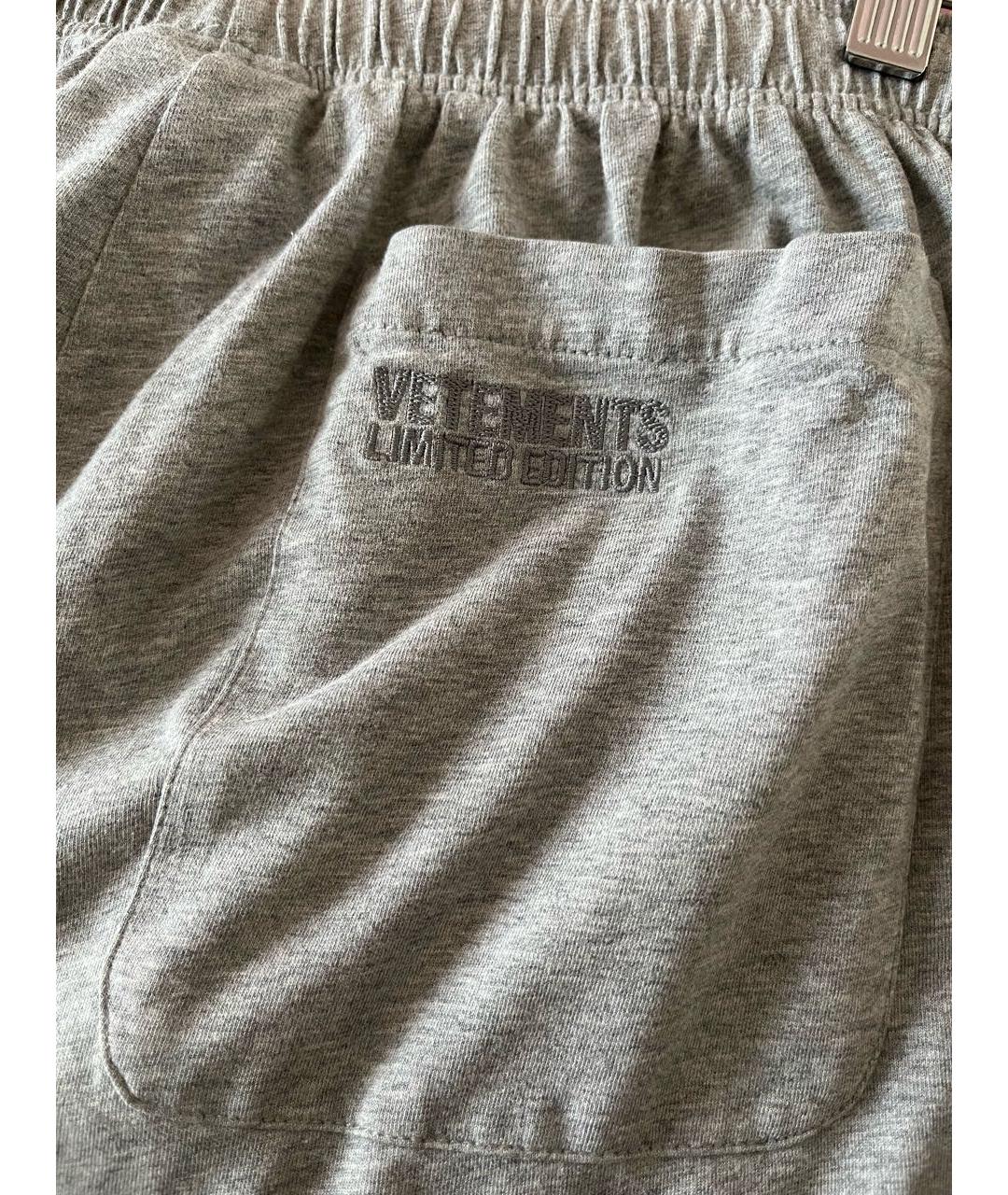 VETEMENTS Серые хлопковые шорты, фото 5