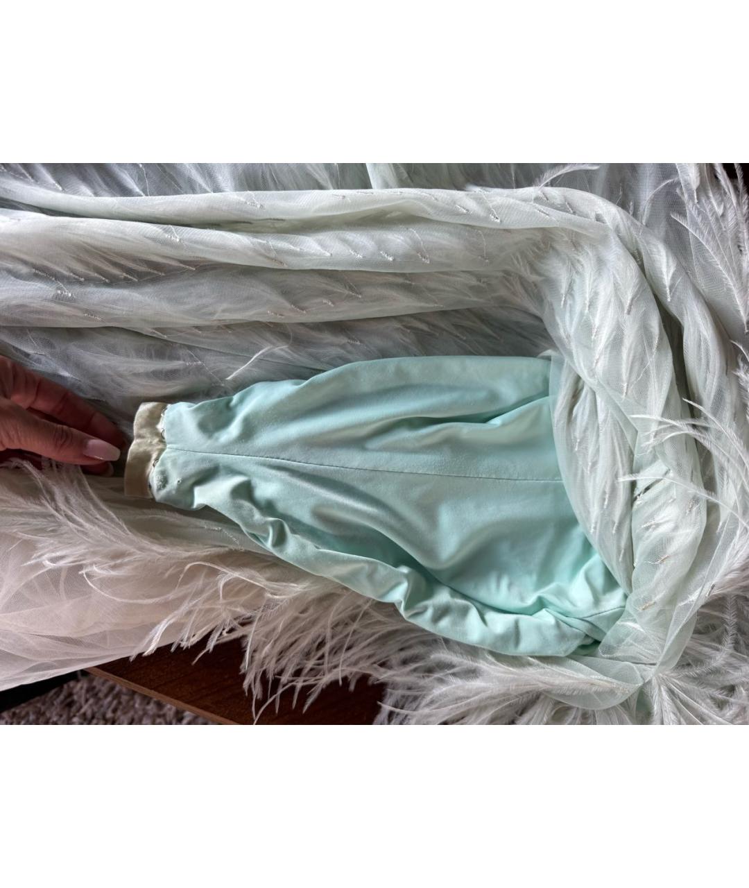 YANA RASKOVALOVA Бирюзовое синтетическое вечернее платье, фото 3