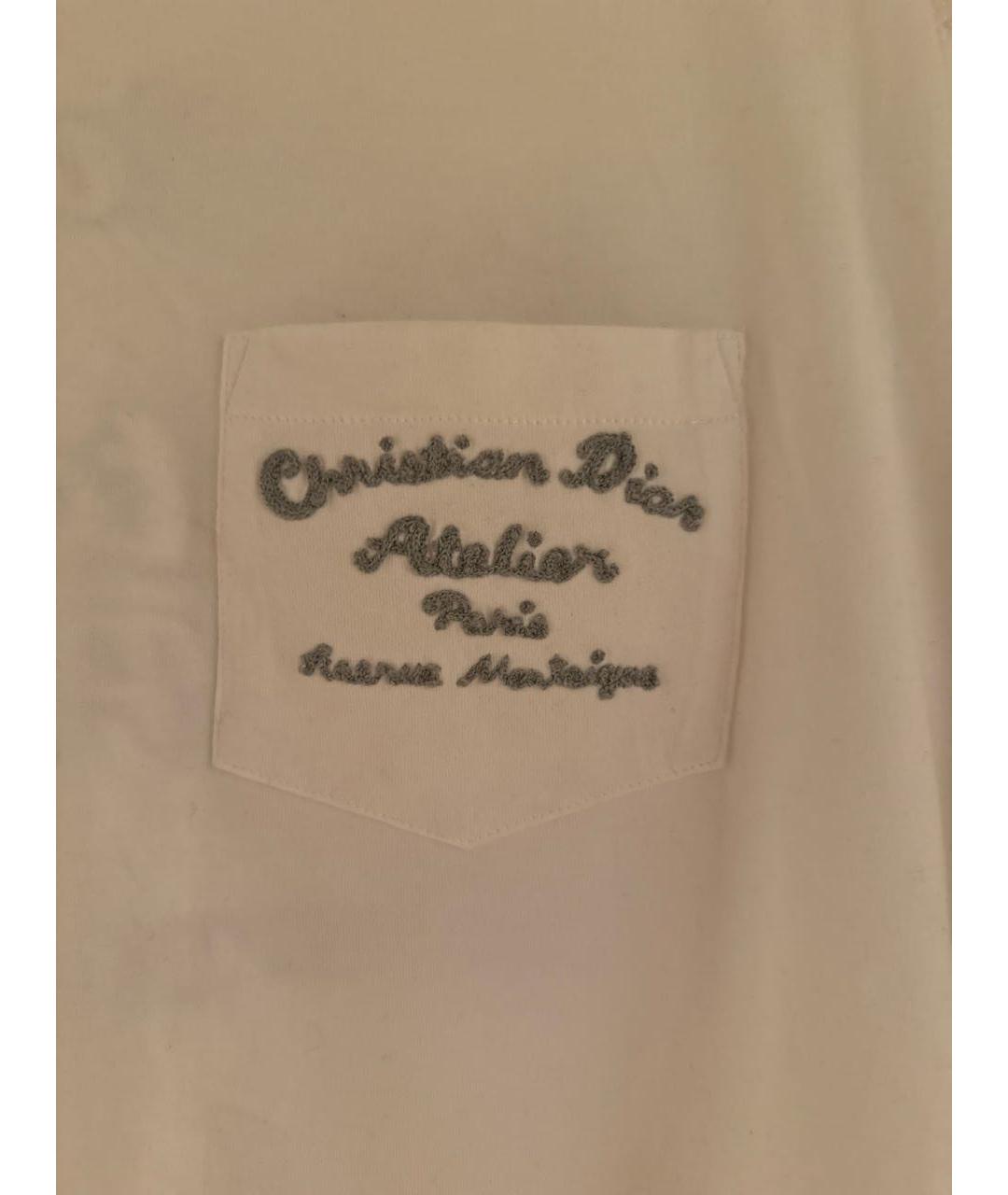 CHRISTIAN DIOR Белая хлопковая футболка, фото 4