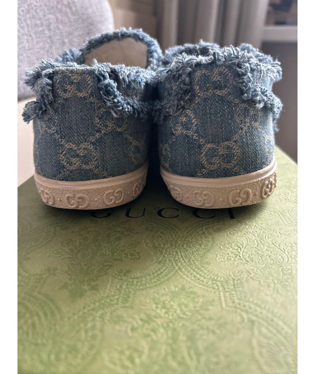 GUCCI Синие текстильные кеды, фото 4