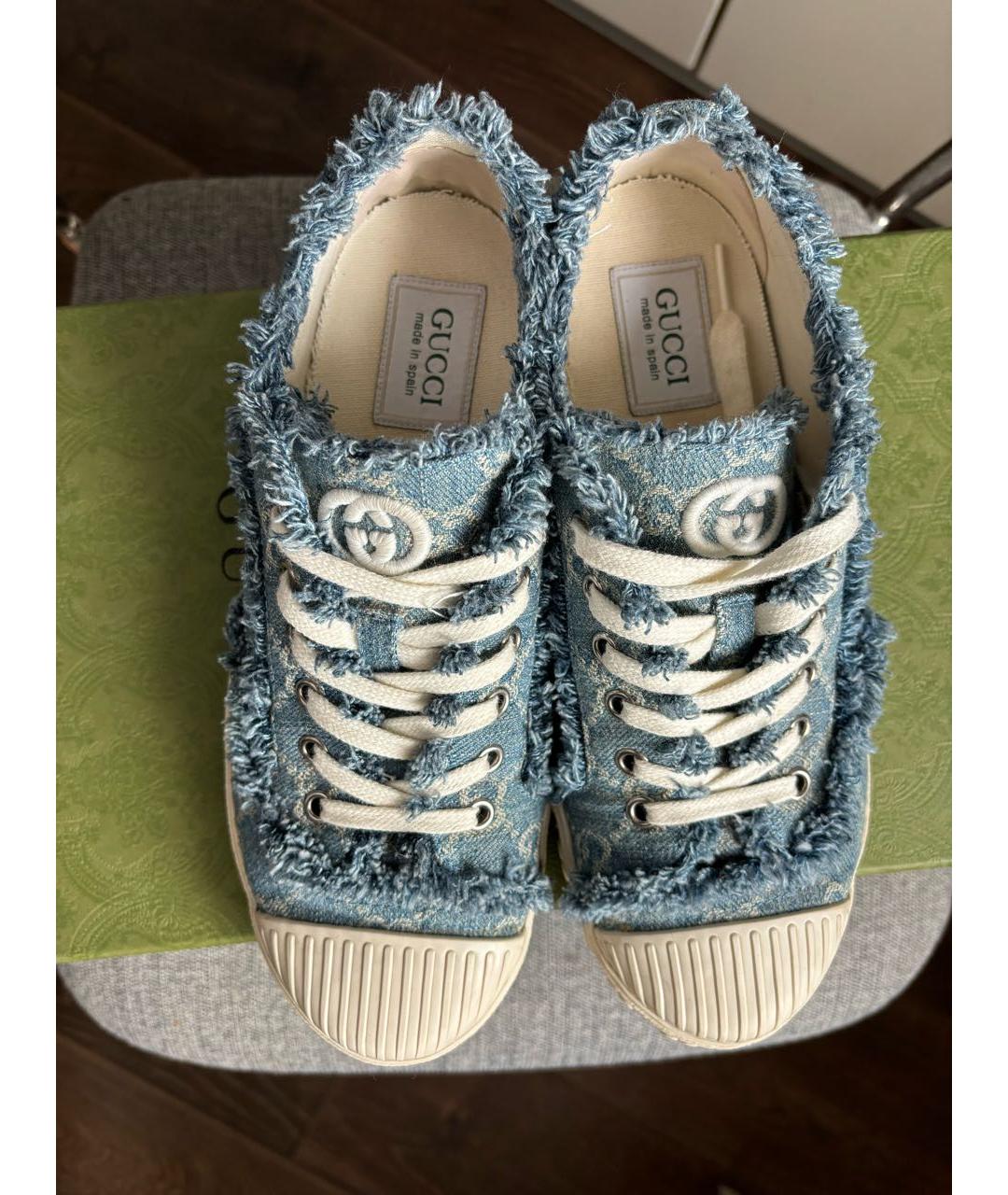 GUCCI Синие текстильные кеды, фото 3