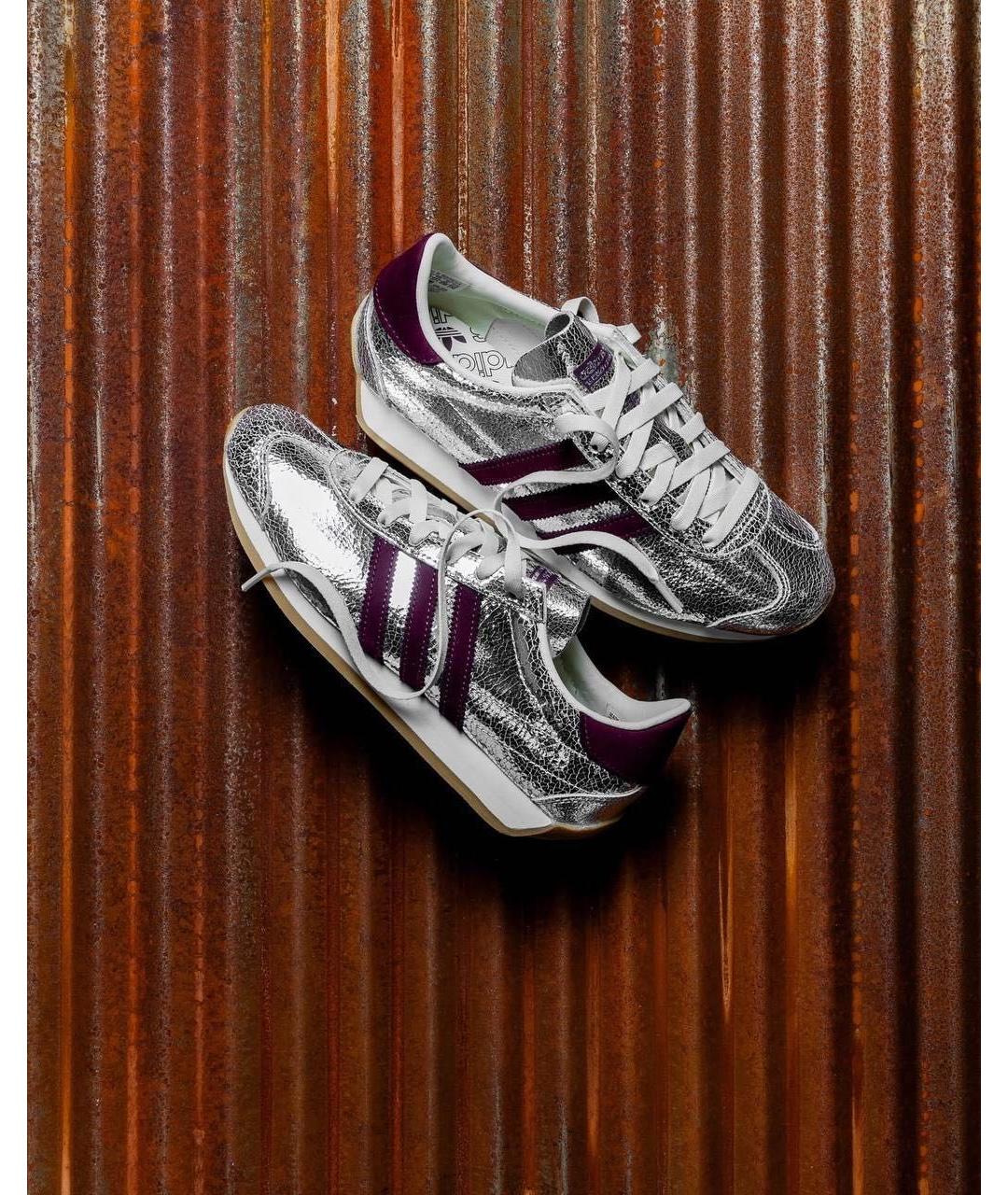 ADIDAS Серебряные кожаные кроссовки, фото 4