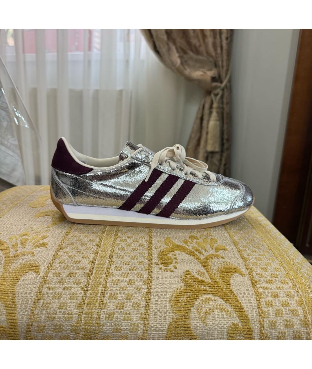 ADIDAS Серебряные кожаные кроссовки, фото 8