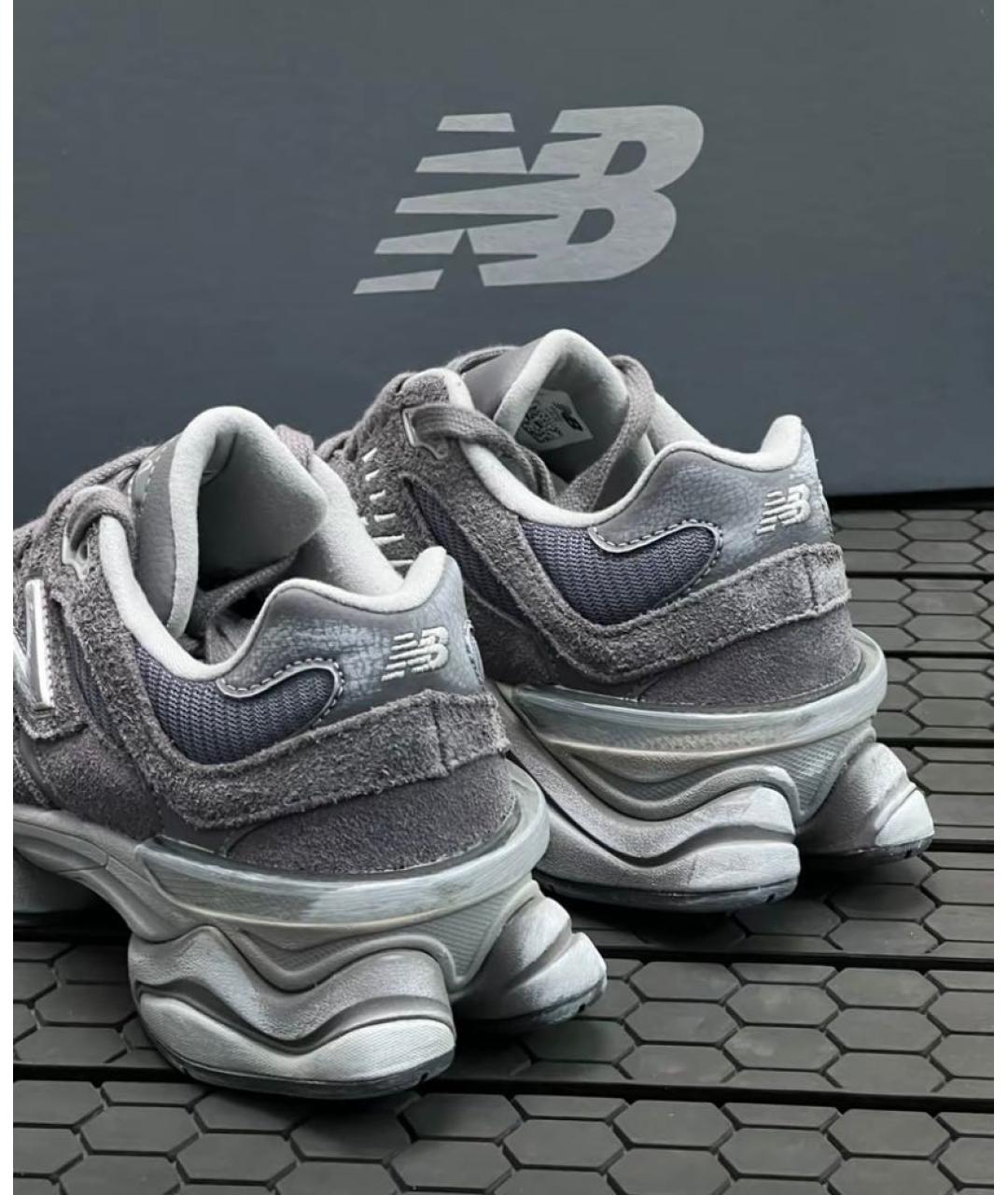 NEW BALANCE Антрацитовые замшевые низкие кроссовки / кеды, фото 7