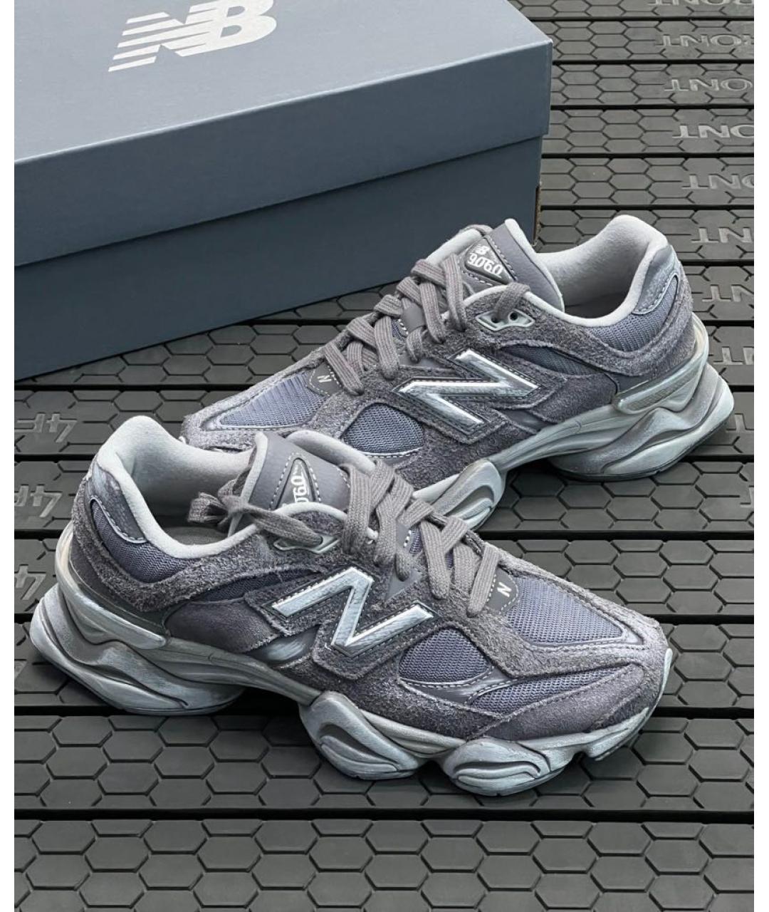 NEW BALANCE Антрацитовые замшевые низкие кроссовки / кеды, фото 5