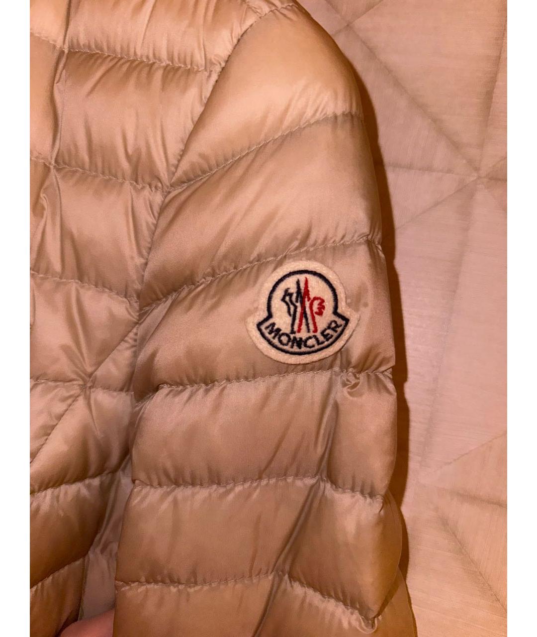 MONCLER Бежевая полиамидовая куртка, фото 5