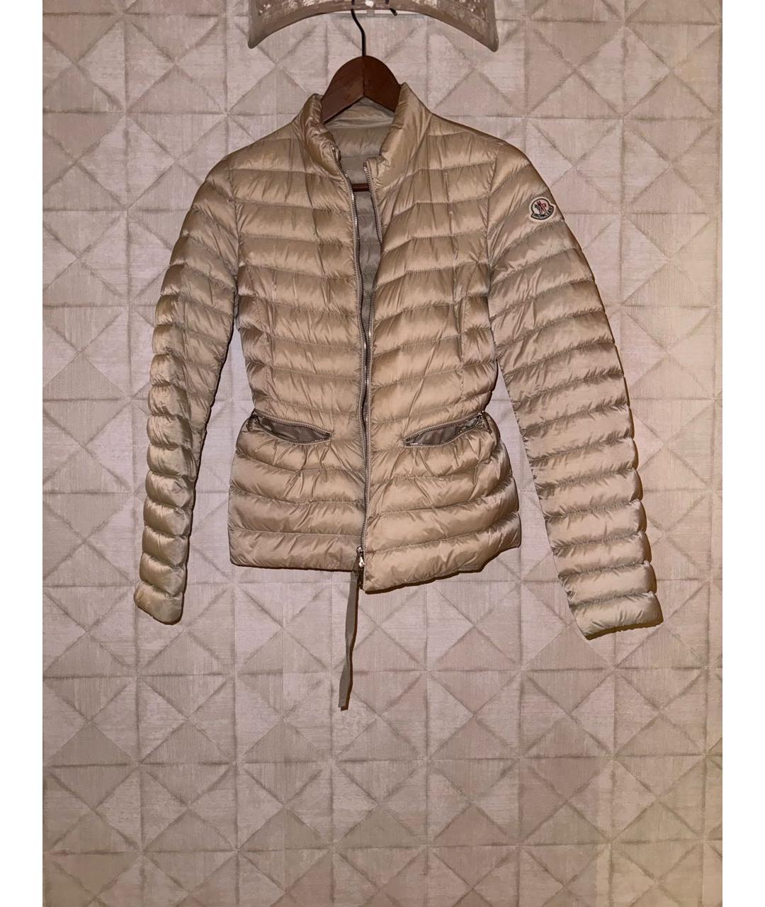 MONCLER Бежевая полиамидовая куртка, фото 6